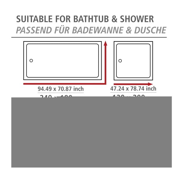 Dušas aizkars 200x180 cm Aquaris – Wenko-image-3