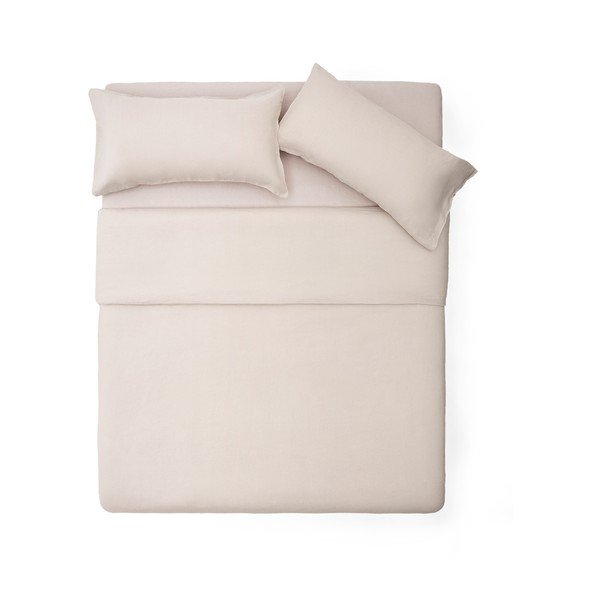 Pelēkbēša divguļamā/īpaši gara gultas veļa no lina maisījuma 240x220 cm Simmel – Kave Home