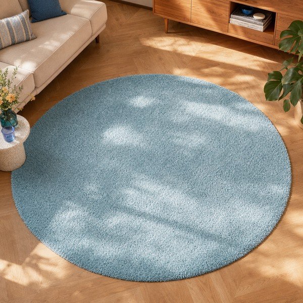 Gaiši zils paklājs Universal Aqua Liso, ø 80 cm-image-4