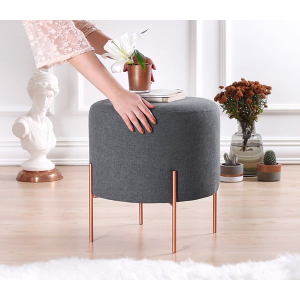 Tumši pelēks pufs Copper – Artie-image-2