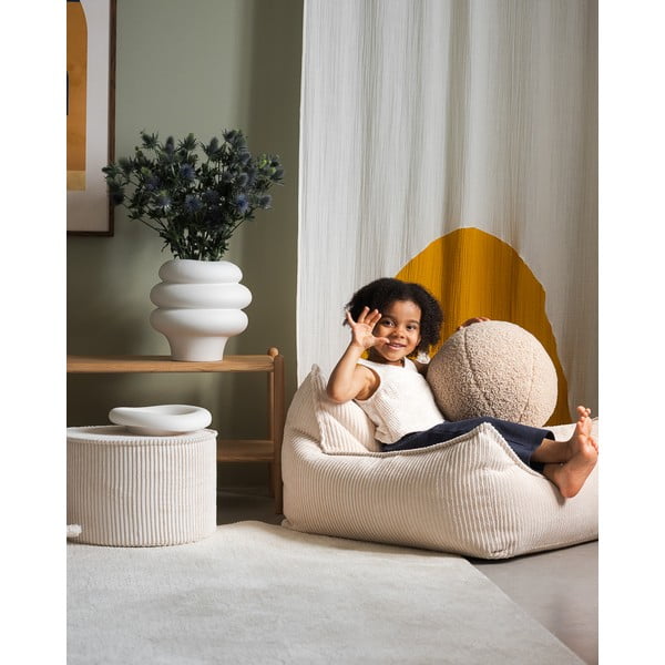 Krēmkrāsas velveta bērnu pufs – Wigiwama-image-3