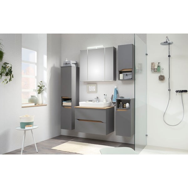 Pelēks zems vannas istabas skapītis 30x72 cm Set 357 - Pelipal-image-1