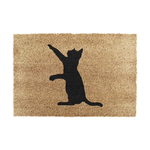 Dabīgās kokosšķiedras paklājs Artsy Doormats Cat, 40 x 60 cm