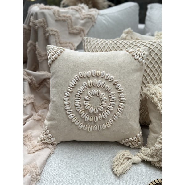 Kokvilnas spilvendrāna 43x43 cm Seashells – Mioli Decor-image-1