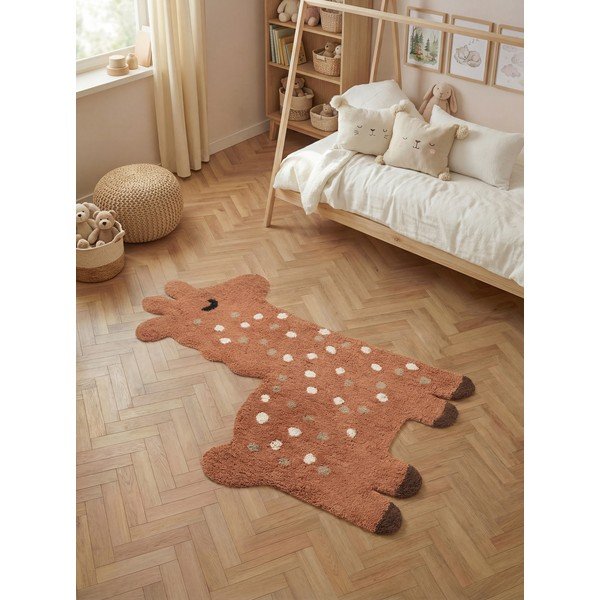 Brūns mazgājams/ar rokām darināts kokvilnas bērnu paklājs 89x120 cm Snuggle Gino – Hanse Home-image-1