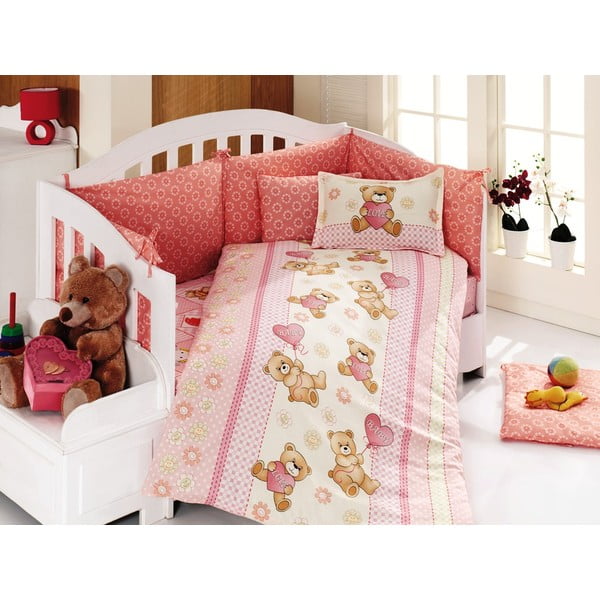 Bērnu lācīša gultas veļas un gultasveļas komplekts, 100x150 cm