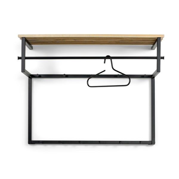 Melns/dabīga toņa metāla sienas pakaramais ar plauktu 100 cm Rizzoli – Spinder Design-image-2