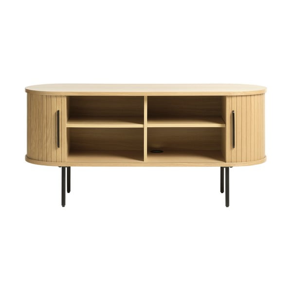 Dabīga toņa TV galdiņš ar ozolkoka imitāciju 120x56 cm Nola – Unique Furniture-image-3