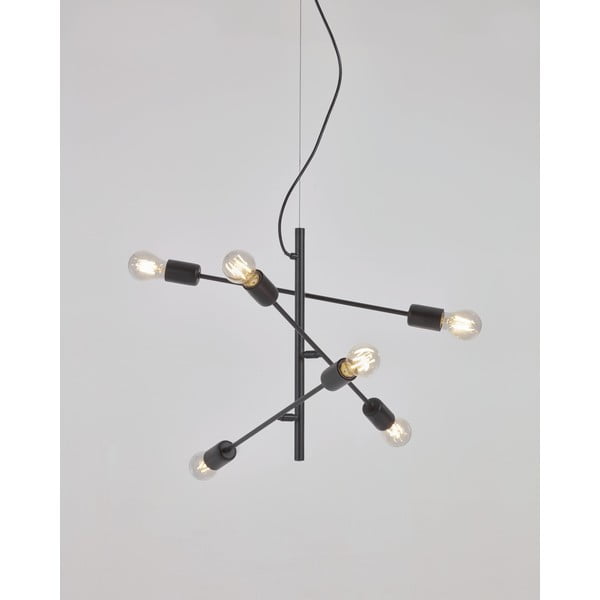 Melna piekaramā lampa ø 55 cm Spica – Kave Home-image-2