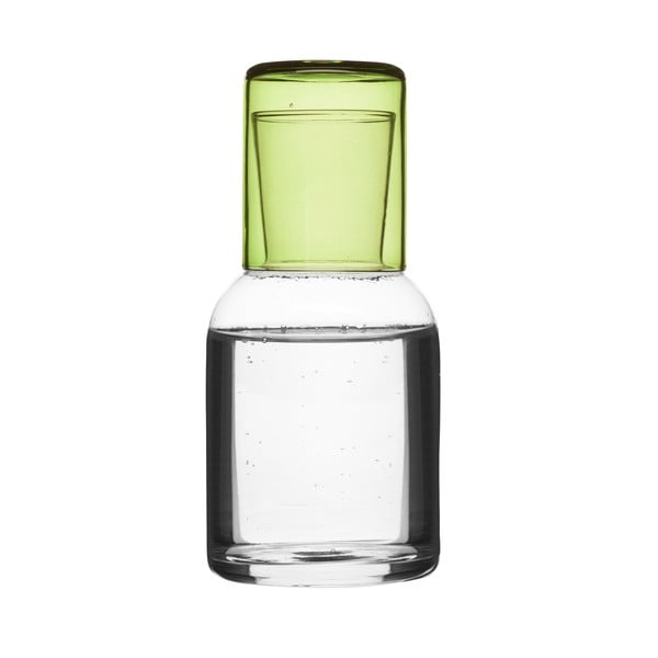 Karafe ar satikšanās stiklu, zaļa