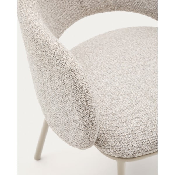 Ziloņkaula krāsas polsterēts ēdamistabas krēsls Maina – Kave Home-image-3