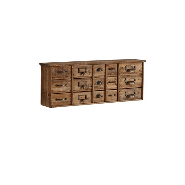 Gaiša dabīga toņa priedes masīvkoka piekarināma kumode 67x25x14 cm Klas – Ellos Home