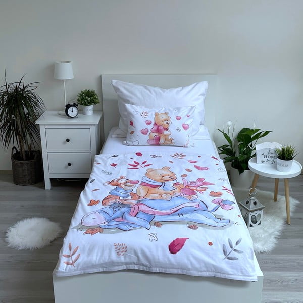 Kokvilnas bērnu gultas veļa 100x135 cm Winnie the Pooh – Jerry Fabrics-image-1