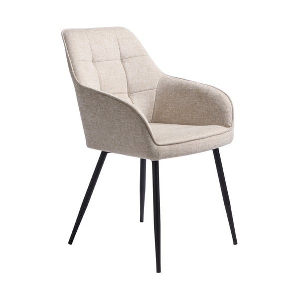 Bēšs polsterēts ēdamistabas krēsls ar roku balstiem Nolan – Unique Furniture