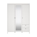 Balts drēbju skapis ar spoguli 150x199x58 cm Madrid – Tvilum
