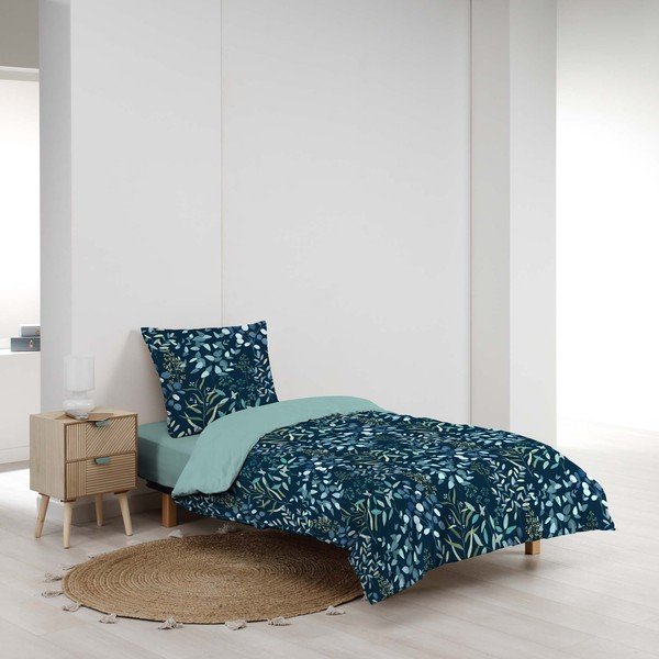 Zila vienguļamā kokvilnas gultas veļa 140x200 cm Stacy – douceur d'intérieur-image-1