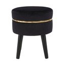 Mauro Ferretti Paris melns polsterēts taburete, ⌀ 35 cm