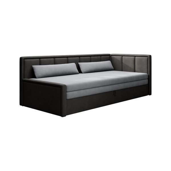 Tumši pelēks salokāms/ar uzglabāšanas vietu dīvāns no šenila auduma 214 cm Fulgeo – ELTAP