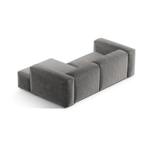 Gaiši pelēks velveta stūra dīvāns (ar labo stūri/ar zvilni) Bergamo – Cosmopolitan Design-image-4