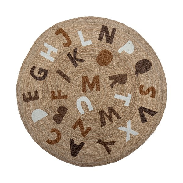 Dabīga toņa džutas apaļš paklājs ø 130 cm Dinne – Bloomingville Mini