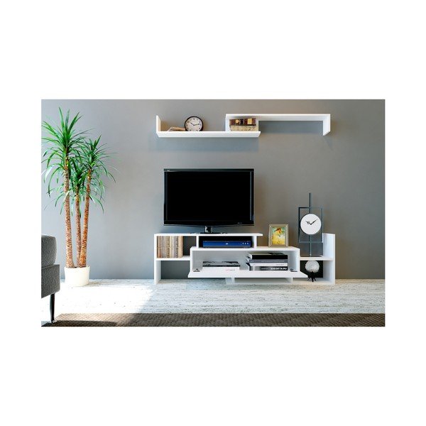 Balts TV plauktu komplekts 154x42 cm Dream – Kalune Design-image-3