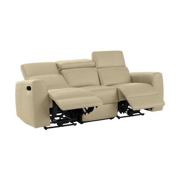 Balts dīvāns no ādas imitācijas 216 cm Capena – Støraa-image-1