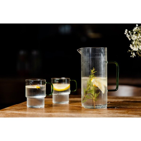 Zaļas kapučīno stikla krūzes (2 gab.) 350 ml Livio – Vialli Design-image-2