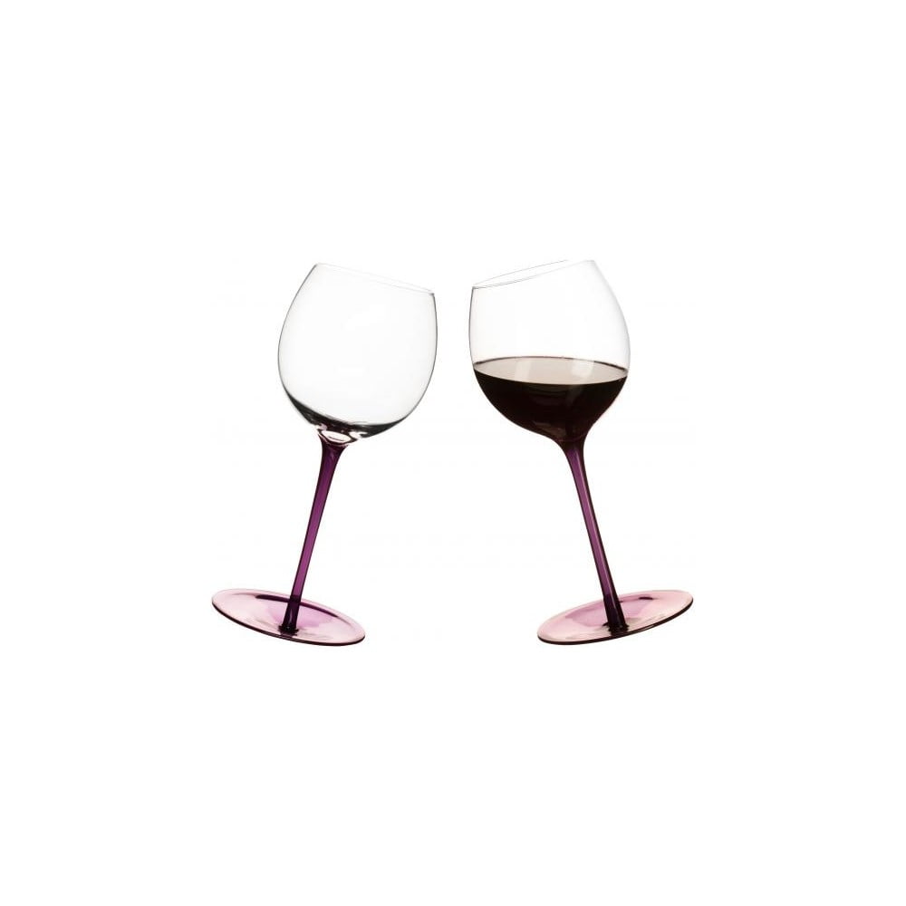 2 violetu vīna glāžu komplekts ar apaļu dibenu Sagaform