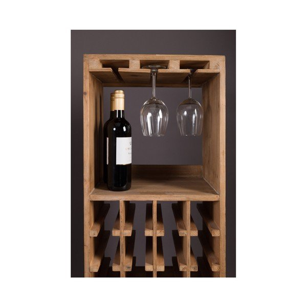 Brūns egles masīvkoka vīna skapis pudeļu skaits 28, 43,5x118,5 cm Claude – Dutchbone-image-2