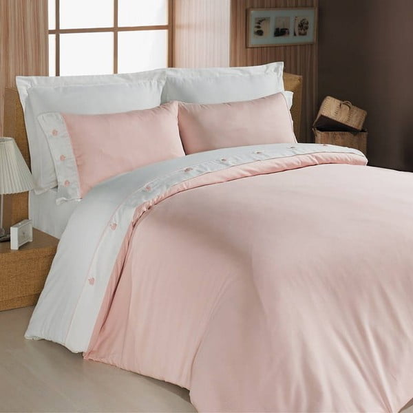 Divvietīga gultasveļa ar palagu Pink Premium, 200 x 220 cm