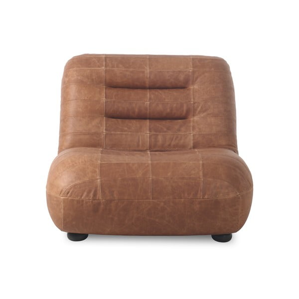 Konjakbrūns ādas atpūtas krēsls Wyatt – Dutchbone-image-2