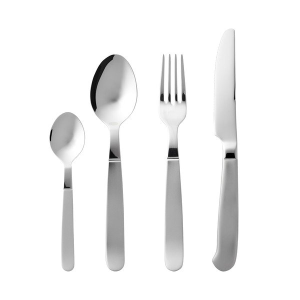 Sudraba krāsas nerūsējošā tērauda galda piederumi (16 gab.) Rejka – Gense