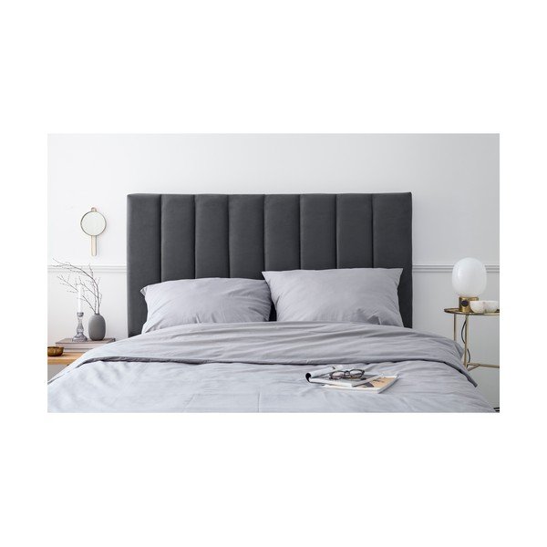 Antracīta pelēks polsterēts galvgalis 140x120 cm LA – Cosmopolitan Design-image-3