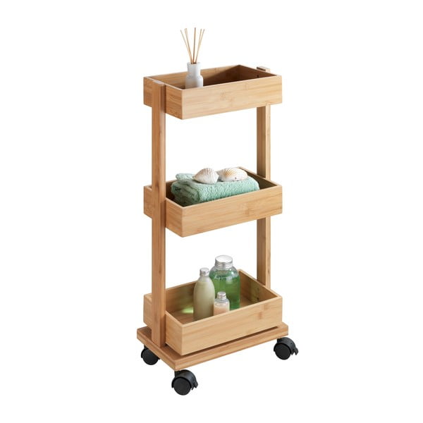 Trīs līmeņu bambusa ratiņi Wenko Tortona-image-1