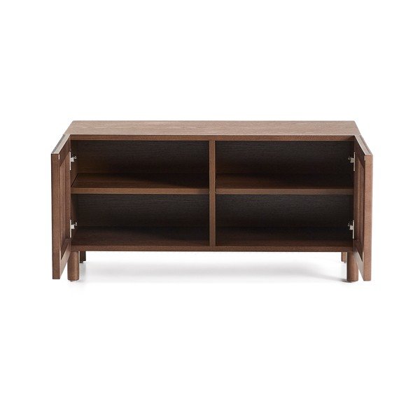 Tumši brūns apavu plaukts ar oškoka imitāciju 98x50x43 cm Beyla – Kave Home-image-4