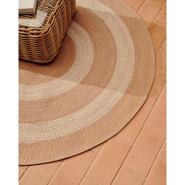 Persiku oranžs iekštelpu un āra paklājs no pārstrādātas šķiedras 160x230 cm Leeith – Kave Home-image-2