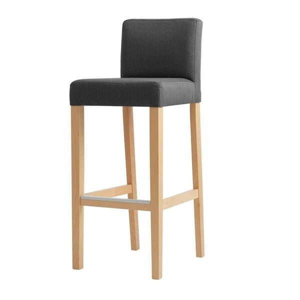 Antracīta pelēks bāra krēsls ar dabīgām kājām Custom Form Wilton