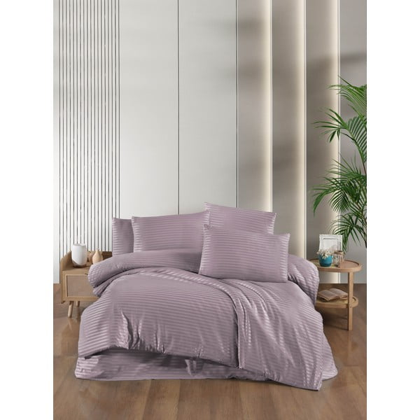 Violeta divguļamā damasta gultas veļa ar palagu 200x220 cm – Mila Home