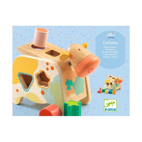 Bērnu koka saliekamā rotaļlieta Cow-image-1