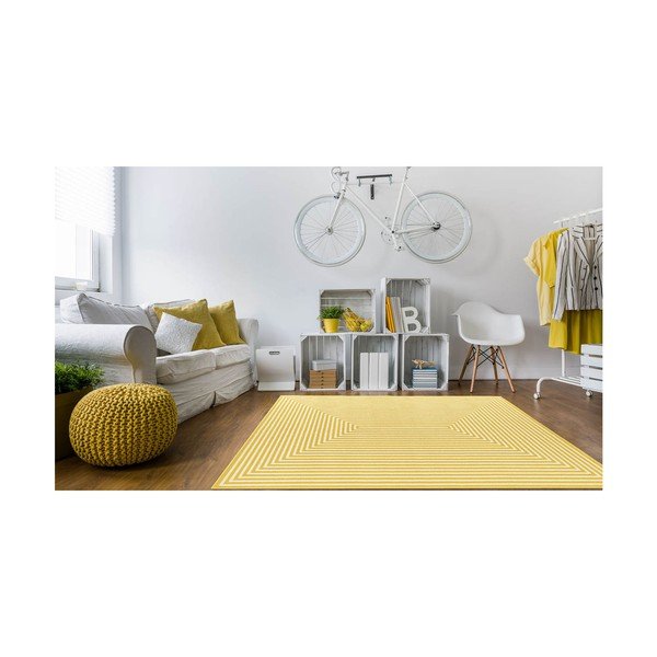 Dzeltens āra paklājs Floorita Braid, 160 x 230 cm-image-3