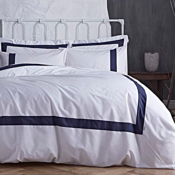 Zilā un baltā gultasveļa Bianca Tailored, 260 x 220 cm