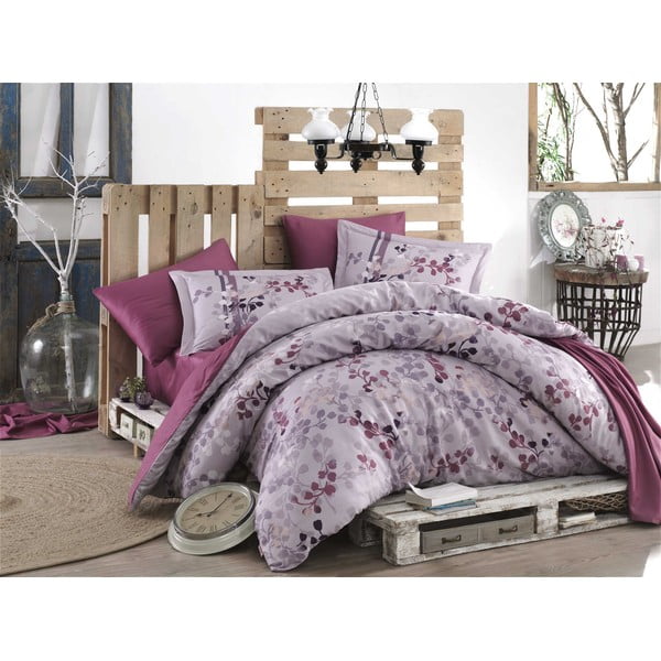 Violeta gultas veļa ar palagu divguļamai gultai Irma, 200 x 220 cm