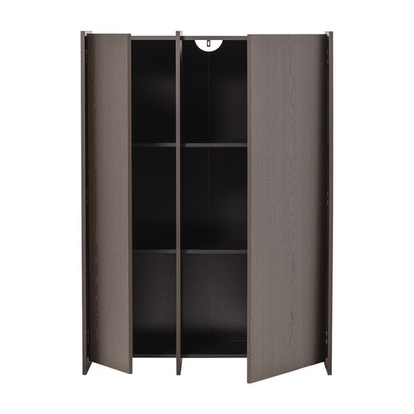 Tumši brūns skapītis ar oškoka imitāciju 102x140x44 cm Brock – WOOOD-image-4