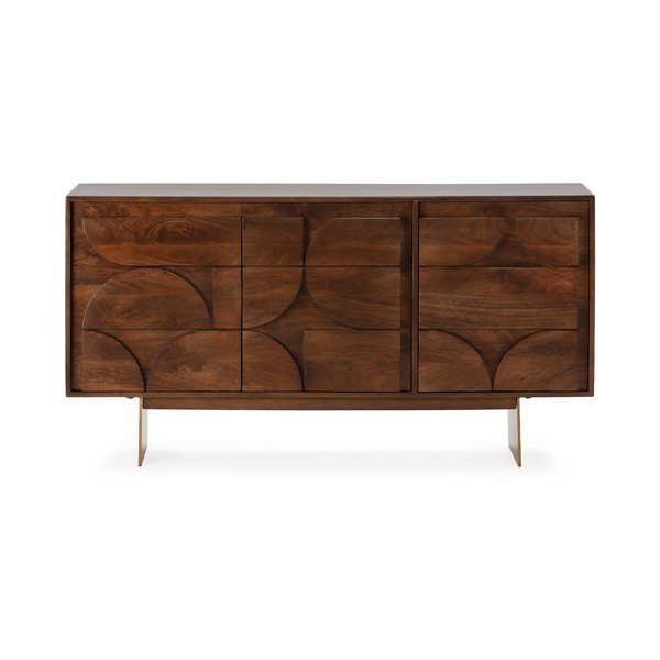 Brūna mango masīvkoka kumode 145x76x40 cm Trisha – MOME