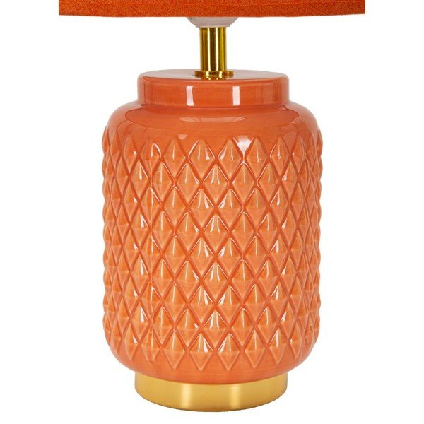 Oranža keramikas galda lampa ar auduma abažūru (augstums 44 cm) – Mauro Ferretti-image-2