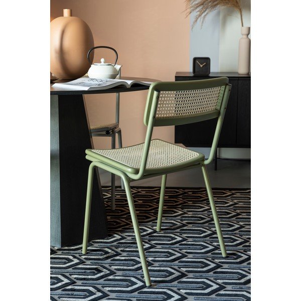 Zaļi rotangpalmas ēdamistabas krēsli (2 gab.) Jort – Zuiver-image-2