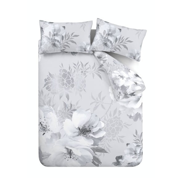 Pelēka gultasveļa Catherine Lansfield Dramatic Floral, 135 x 200 cm