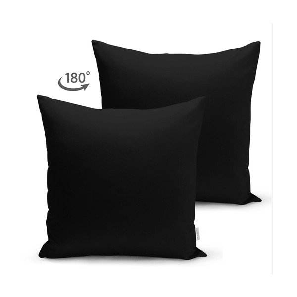 Melna spilvendrāna Minimalist Cushion Covers, 45 x 45 cm-image-1