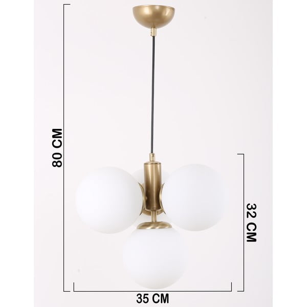 Balta/zelta krāsas piekaramā lampa ar stikla abažūru ø 15 cm Hector – Squid Lighting-image-4