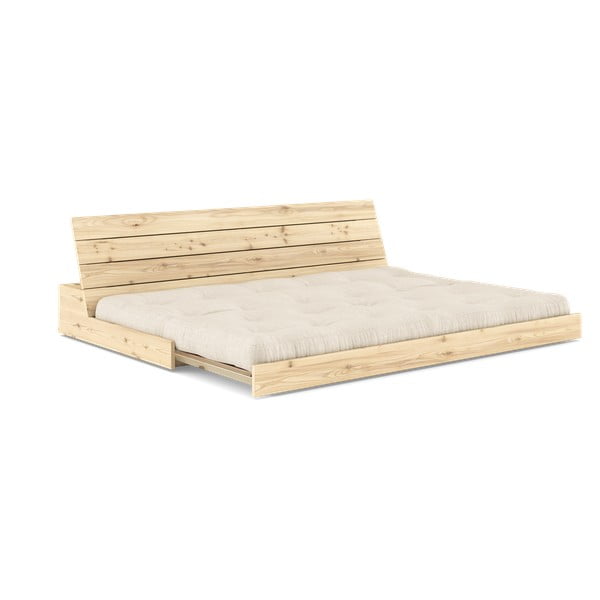 Pelēks/bēšs lina izvelkamais dīvāns 196 cm Base – Karup Design-image-4